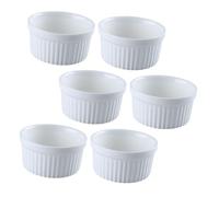 HIAKDOFT 6 pièces Lot de Ramequins Pâtisserie Céramique Résistants à Haute Température Bols Multi-usages pour Four et Micro-ondes Antidérapants et Faciles à Nettoyer pour Desserts et