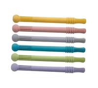 HIAKDOFT 6 pièces Lot de Tubes de Dentition Garçon Fille Silicone Colorés Jouets Sensoriels Creux pour Apaiser les Douleurs Stimuler la Succion Mastication des Nourrissons