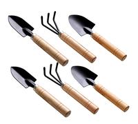HIAKDOFT 6 pièces Lot Mini Outils de Jardinage Râteau Pelle Manche Kit Portable pour Transplantation Désherbage et Ameublissement Sol