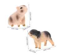 HIAKDOFT 6 Pièces Pig Figurines Farm Animal Playset Solid Dollhouse Accessories for Indoor Outdoor Educational Cognitive Toy