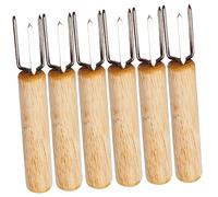 HIAKDOFT 6 Pièces Set de Fourchettes Bbq Multifonctions Acier Inoxydable pour Compact et Fruits Accessoire Cuisine Portable pour Barbecue et Usage