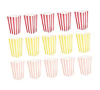 HIAKDOFT 60 pièces Boîtes à Popcorn Papier Jetables Rayées Colorées pour Fête Boîtes à Frites et Snacks Contenants Pop-corn Anti-fuite pour Anniversaire et Événements