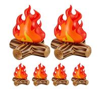 HIAKDOFT 6pièces Lot de Flammes Artificielles Gonflables pour Décoration de Camping Centre de Table pour Fête Autour un Feu de Camp
