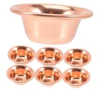 HIAKDOFT 7 pièces Bol Offrande Tibétain Laiton Coupe Résistante pour Méditation Décoration Rituelle Bouddhiste Bol Robuste et Lisse Usage Intérieur Extérieur