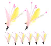 HIAKDOFT 8 pièces Jouets Interactifs Chat Plumes Recharge pour Bâton de Jeu Chat Intérieur Mobilité et Entraînement