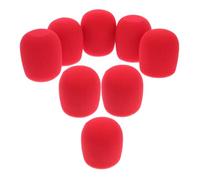 HIAKDOFT 8 Pièces Lot de Bonnets Microphone Mousse Rouge Réutilisables Protection Vent et Bruit Housses Pour Microphones à Main pour Karaoké Ktv et Enregistrement