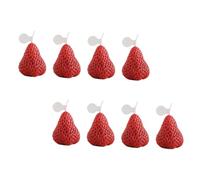 HIAKDOFT 8 Pièces Lot de Bougies Parfumées Fraise Créatives Cire de Soja Décoratives et Aromatiques Cadeau Anniversaire et Décoration Photo
