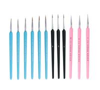 HIAKDOFT 9 pièces Pinceaux de Détail pour Aquarelle Stylos de Peinture à Lignes Pratiques Kit de Pinceaux Artistiques pour Dessin Portraits et Figurines Poignées Confortables