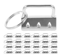 HIAKDOFT Accessoires Quincaillerie pour Porte-Clés 30 Pièces 32 MM Fermoirs Métalliques Argentés Clips Embouts de Sangle Compatibles Paquet Bandoulières Usage Manuel et Scolaire