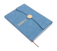 HIAKDOFT Agenda A5 2026 en Cuir Pu Bleu Clair - Carnet de Notes Quotidien et Planificateur Journalier avec Index Mensuel - Agenda Portable Multifonction pour Bureau et Études
