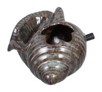 HIAKDOFT Aménagement paysager de Cascade décoration de cracheur de Fontaine de conque Fontaine de Bassin extérieur cracheur décoratif de Jardin cracheur de Fontaine à conques céramique Brun