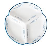 HIAKDOFT Assiette Divisée Céramique Compartiments Plateau Déjeuner Pratique Résistant à Eau Usage Quotidien Maison