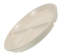 HIAKDOFT Assiette Divisée en Céramique 3 Compartiments 27 Cm Vaisselle pour Adultes Contrôle des Portions Diététique Repas Équilibré Blanc Crème