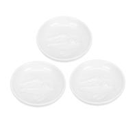 HIAKDOFT Assiettes à Trempette en Céramique 3 Pièces, Petite Assiette Décor Relief Mont Fuji, Bols à Sauce Soja et Vinaigre Résistants la Chaleur, Plats à Condiments pour Maison