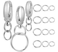 HIAKDOFT Attache-méduse pour collier, Clips ronds en alliage de zinc argenté, fixation sûre et légère, avec anneaux assortis, pour colliers de chien et chat