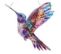 HIAKDOFT Attrape-soleil Oiseau-mouche Acrylique Décoration Pour Fenêtre Mur Jardin Suspension Colorée Ornement Intérieur Extérieur