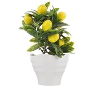 HIAKDOFT au citronnier simulé citronniers artificiels de Citron Artificiel Faux Fruits Citron Fausse Plante en Pot Feuilles Arbre décoratif en Pot Plantes en Plastique