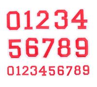 HIAKDOFT Autocollants Thermocollants Chiffres à Repasser 0-9 Rouge, Décoration DIY pour Maillots de Sport et Paquet, Patchs Textiles pour Garçon et Filles, Lot de 20 Sets de Pièces