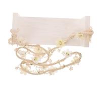 HIAKDOFT Balançoire Bois Né Accessoire Photo Élégant avec Décor Floral Prop Polyvalent pour Séance Photo Garçon Fille et Décoration Intérieure