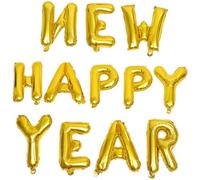 HIAKDOFT Ballons Aluminium Dorés Joyeux An Décoration Festive Résistante pour Célébrations Année Ballons Party Polyvalents pour Mur Porte et Fenêtre