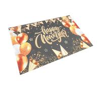 HIAKDOFT Bannière de Fond Nouvel An Tissu Polyester Doré et Noir Décoration Festive pour Fête et Photo Fanion Mural Polyvalent pour Salon Jardin et Bureau