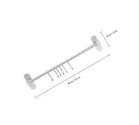 HIAKDOFT Barre de Cuisine Sans Perçage Aluminium Argenté avec Crochets Multifonctions pour Rangement Ustensiles et Décoration Murale