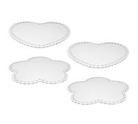 HIAKDOFT Base de Paquet en Acrylique Transparent DIY 4 Pièces de Cœur et Fleur Coussin de Fond pour Paquet au Crochet Accessoires Bricolage