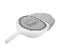 HIAKDOFT Bassin de Lit en Plastique Blanc et Gris Couvercle Pot Portable pour Soins aux Patients Seau à Urine pour Personnes Âgées Urinoir Pratique pour Chambre et Hospitalisation