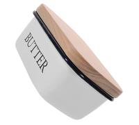 HIAKDOFT Boîte à Beurre Émaillée Carrée avec Couvercle Gardien de Fromage et Beurre Conteneur de Rangement Poussière pour Maison