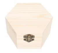 HIAKDOFT Boîte à Bijoux Hexagonale en Bois Naturel Non Peinte Petite Boîte Multifonction pour Rangement de Bijoux et Savons Artisanaux Coffret Présent DIY Décoratif pour Loisirs Créatifs