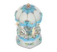 HIAKDOFT Boîte à Musique Carrousel à Manège Tournant avec Chevaux Éclairage LED Changeant Décor Musical pour Filles Cadeau de Noël et Anniversaire sans Pile