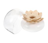 HIAKDOFT Boîte de Rangement pour Coton-tiges Forme de Lotus Porte-Coton Portatif avec Couvercle Anti-poussière Design Décoratif et Multifonction pour Salle de Bain et Coiffeuse