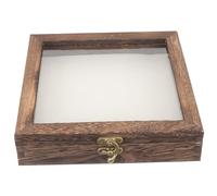 HIAKDOFT Boîte en Bois Style Rétro avec Couvercle Acrylique Transparent, Grande Capacité pour Insectes et Petits Objets Décoratifs
