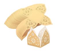 HIAKDOFT Boîtes à Bonbons Décoratives Ajourées en Papier Doré Réfléchissant 50 Pièces Caissettes pour Chocolats Emballage Pâtisserie pour Fêtes Saint-Valentin et Anniversaires