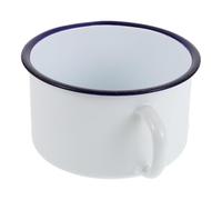 HIAKDOFT Bol à Ramen Vintage en Émail Blanc avec Anse Bol à Soupe Asiatique Large 800 Ml Vaisselle Émaillée Rétro Compatible Micro-Ondes pour Nouilles Céréales et Salades Nettoyage