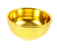 HIAKDOFT Bol Bouddhiste Plastique Doré pour Offrandes et Rituel Anti-âge Design Élégant pour Temple et Maison Accessoire Cérémonial Unique