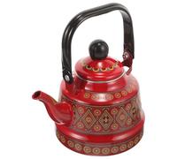 HIAKDOFT Bouilloire Émaillée Épaisse pour Cuisinière Induction Capacité Théière Vintage Rouge pour Café et Infusion Design Élégant et Pratique pour Maison et Bureau
