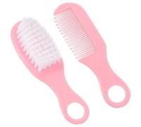 HIAKDOFT Brosse à Cheveux Pour Bébé Rose Doux Et Peigne Antistatique Pour -né, Kit De Soin En Pp Et Tpe, Stimulation Cuir Chevelu Sensible, Ensemble Massage Bébé 2 Pièces