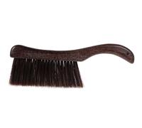 HIAKDOFT Brosse à poussière Bois de Bois de Poulet Manche incurvé Poils de crin de cheval Brosse multi-usage pour nettoyage de cheminée banc voiture et coins difficiles
