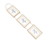 HIAKDOFT Cadre Photo Mural en Bois Blanc 3 Pièces Vertical Corde Suspendue Cadre Photo Décoratif Rustique pour Mur pour Salon et Bureau Décoration Murale Créative