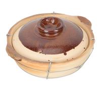 HIAKDOFT Casserole Terre Cuite avec Poignée Unique Résistante Chaleur Marmite pour Cuisson sur Plaque pour Mijotés Maison et Plats Braisés