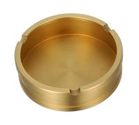 HIAKDOFT Cendrier De Table Vintage en Laiton Brossé, Décoratif Et Fonctionnel, Compact, pour Bureau, Terrasse Et Maison, Vide-Poches Original pour Fumeurs