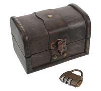 HIAKDOFT Coffre Trésor de Salle D'évasion en Bois Vintage avec Serrure à Combinaison 3 Chiffres, Organisateur de Bijoux Décoratif Élégant Maison et Jeux