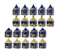HIAKDOFT Coffret Présent 20 Pièces Ramadan Eid Mubarak - Boîtes à Friandises en Papier Recyclé avec Motifs Lune et Château - Sachets de Bonbons pour Fête Islamique Présents Invités et