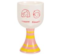 HIAKDOFT Coupe à Dessert en Céramique Rose, Tasse Fantaisie sur Pied pour Apéritif et Glace, Gobelet Créatif pour Boissons, 1 Pièce, pour Fêtes, Maison et Bar, Design Délicat et Stable