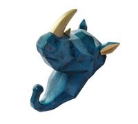 HIAKDOFT Crochet Mural Décoratif Résine Forme Rhinocéros Bleu Patère Multifonction pour Manteaux Chapeaux Clés et Serviettes Installation sans Perçage Accessoire Pratique et pour Maison