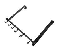 HIAKDOFT Crochets de Porte sans Poinçon 6 Pièces en Alliage d'Aluminium Noir Support de Rangement pour Vêtements et Chapeaux Montage Facile Derrière la Porte pour Chambre et Bureau