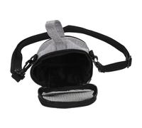 HIAKDOFT de Transport pour Hamster et Cochons Respirant Tissu Oxford avec Fenêtre Maille Bandoulière Ajustable Portable pour Petits Animaux comme et Écureuils Moyen Gris
