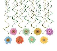 HIAKDOFT Décoration Fête Suspendue Spirale en Papier 30 Pcs - Pendentifs Tourbillonnants Fleurs Printemps 16 Cartes 14 Sequins - Accessoires Fête Anniversaire Garçon et Filles Intérieur