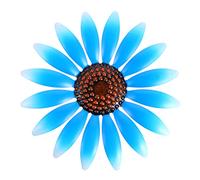 HIAKDOFT Décoration Murale Tournesol Forgé Bleu Ornement Fleur Suspendu Art Mural Floral Durable pour Salon Jardin et Bureau
